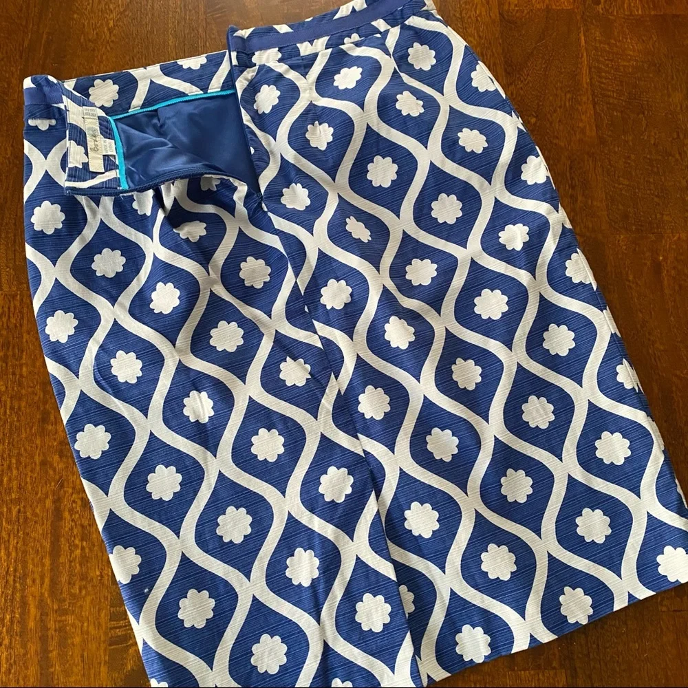 Boden Blue and White Pencil Skirt - Picture 3 of 8